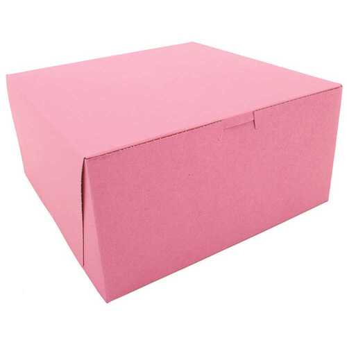 Pink Non-Window Bakery Box 10 x 10 x 5"