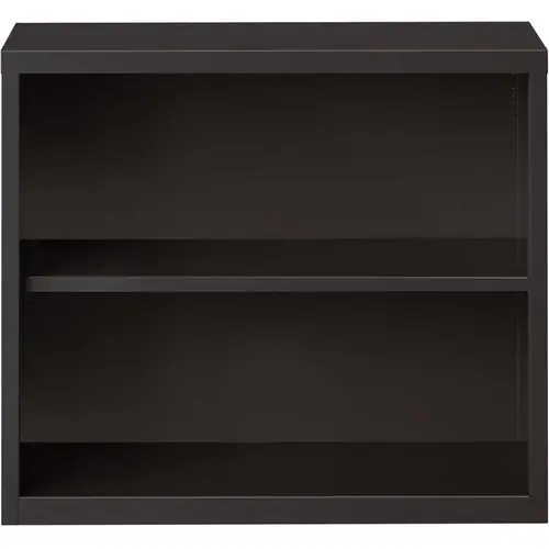 30 in. H Black Metal 2-Shelf Standard Bookcase