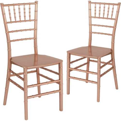 Rose Gold Flat Seat Resin Chiavari Chairs