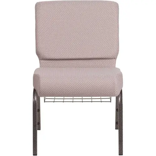 Gray Dot Fabric/Silver Vein Frame Stack Chair