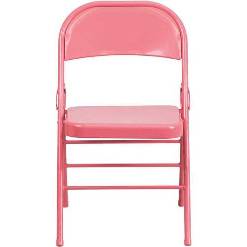 Bubblegum Pink Metal Folding Chair