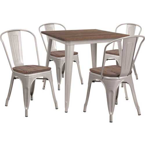 Silver Table and Chair Set