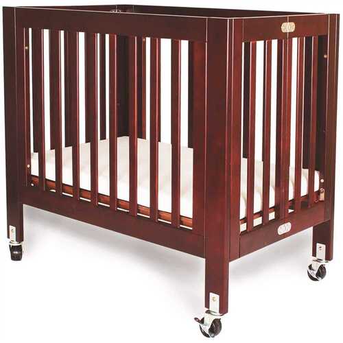 LA Baby CW-458-C Olympia Mini/Portable Cherry Folding Wood Crib