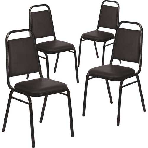 Black Vinyl/Black Frame Banquet Stack Chair