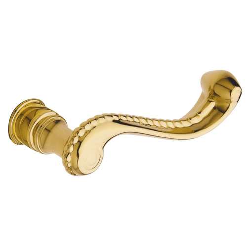 Estate Lever Set Less Roses Polished Brass Pair