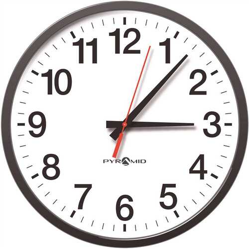 17. in. RF Wireless Synchronized 2-Hour Analog Wall Clock