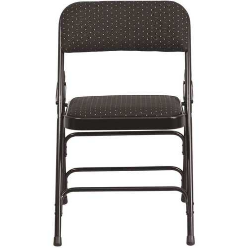 Black Patterned Metal Folding Chair