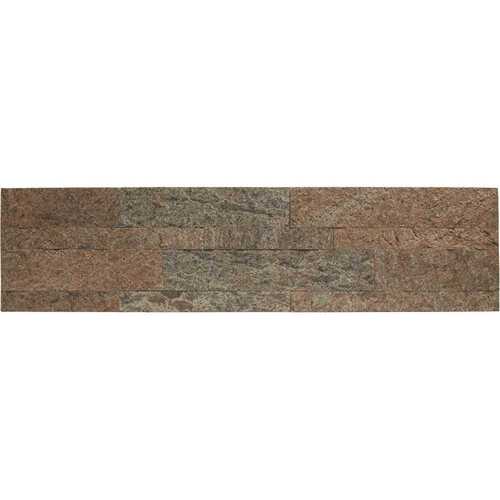 ASPECT A9086 23.6 in. x 5.9 in. Tarnished Quartz Peel and Stick Stone Decorative Tile Backsplash