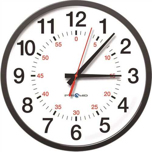 Pyramid Time Systems S9A7ABGBBB RF Wireless Synchronized 17 in. with Seconds Analog Wall Clock