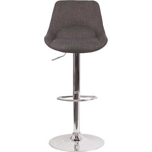 44.5 in. Dark Gray Fabric Adjustable Bar Stool Color/Finish Family