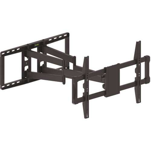 Double Swing Arm Articulating Wall Mount for 49 in. - 75 in., 140 lbs. Max in Black