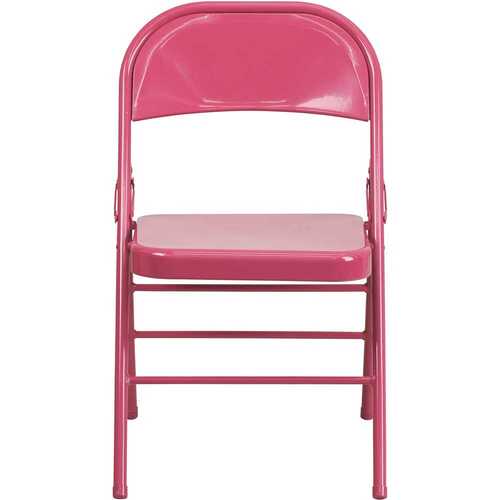 Shockingly Fuchsia Metal Folding Chair Pink