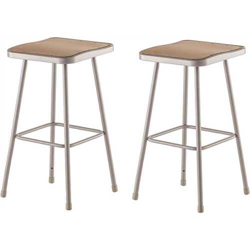 National Public Seating 6330/2 30 in. Grey Heavy-Duty Square Seat Steel Stool