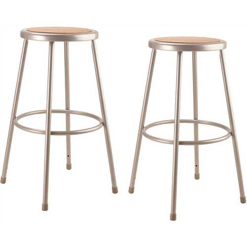 30 in. Grey Heavy-Duty Steel Stool