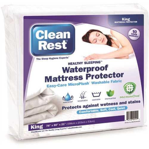 CLEAN REST 845168001212 Fitted Polyester King Mattress Protector