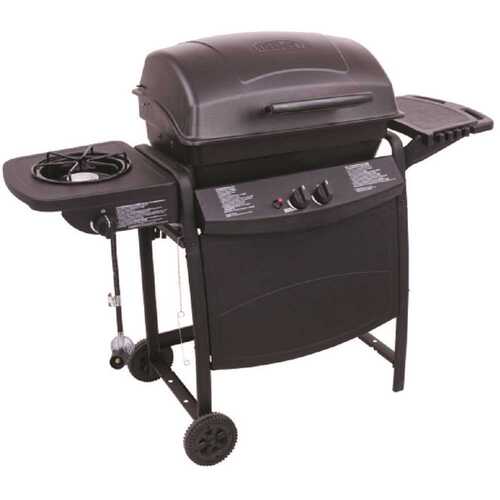 Thermos 461771119 AT360 2-Burner Portable Propane Gas Grill with Side Burner in Black