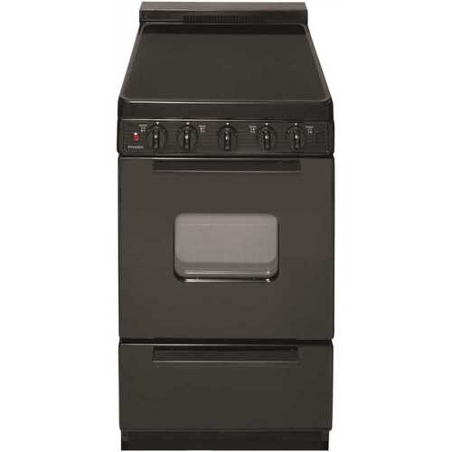 20 in. 2.42 cu. ft. Freestanding Smooth Top Electric Range in Black