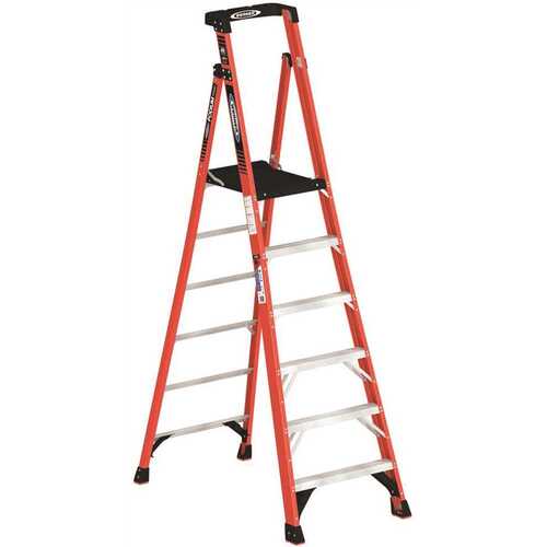 Werner PDIA06 6 ft. Fiberglass Podium Step Ladder ( 12 ft. Reach Height) with 300 lbs. Load Capacity Type IA Duty Rating