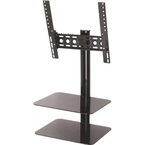 Tilt and Turn Flat Panel TV Mount with AV Shelving for TVs up to 47 in Black