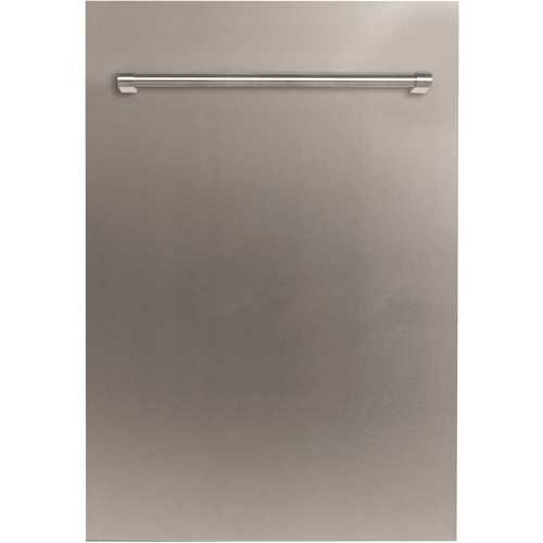 18 in. Top Control 6-Cycle Compact Dishwasher with 2 Racks in Stainless Steel & Traditional Handle