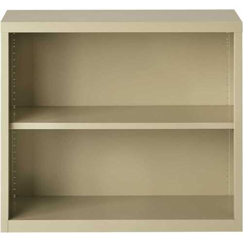 30 in. H Putty Metal 2-Shelf Standard Bookcase