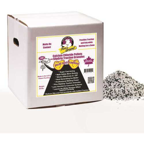 Bare Ground CCPSG-40 40 lbs. Box of Calcium Chloride Pellets with Traction Granules
