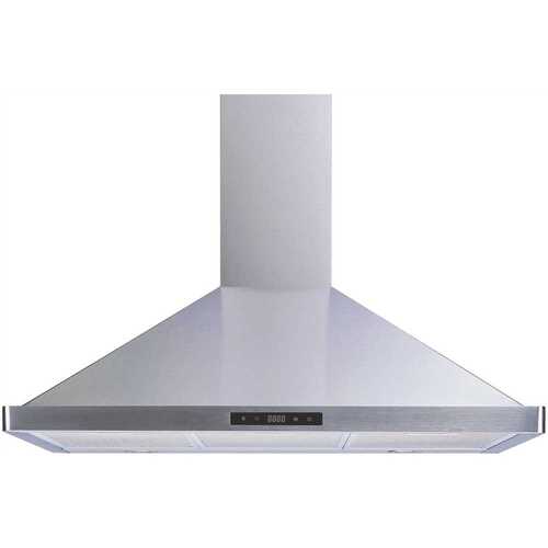 Winflo WR003B36 36 in. 475 CFM Convertible Wall Mount Range Hood in Stainless Steel with Mesh Filters and Touch Sensor Control
