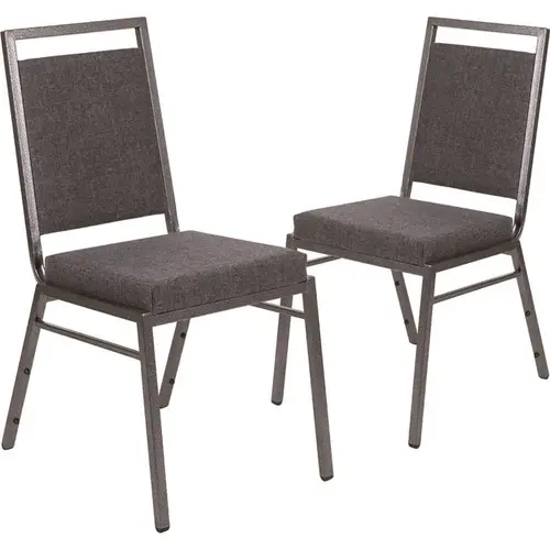 Fabric Stackable Banquet Chair in Dark Gray