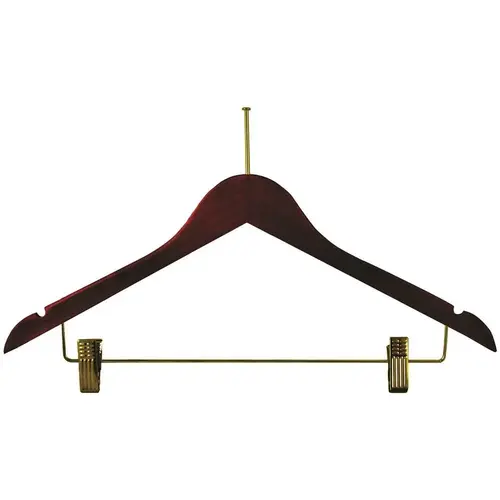 National Brand Alternative HGW-WCT-BTB Women's Hanger Walnut Contoured Ball Top in Brass - pack of 100