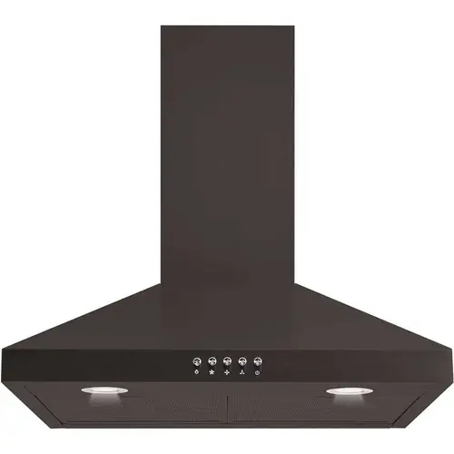 30 in. Convertible Wall Mount Range Hood in Black with Mesh Filters and Push Button Control