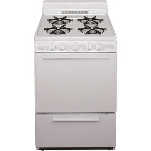 24 in. 2.97 cu. ft. Freestanding Gas Range in White