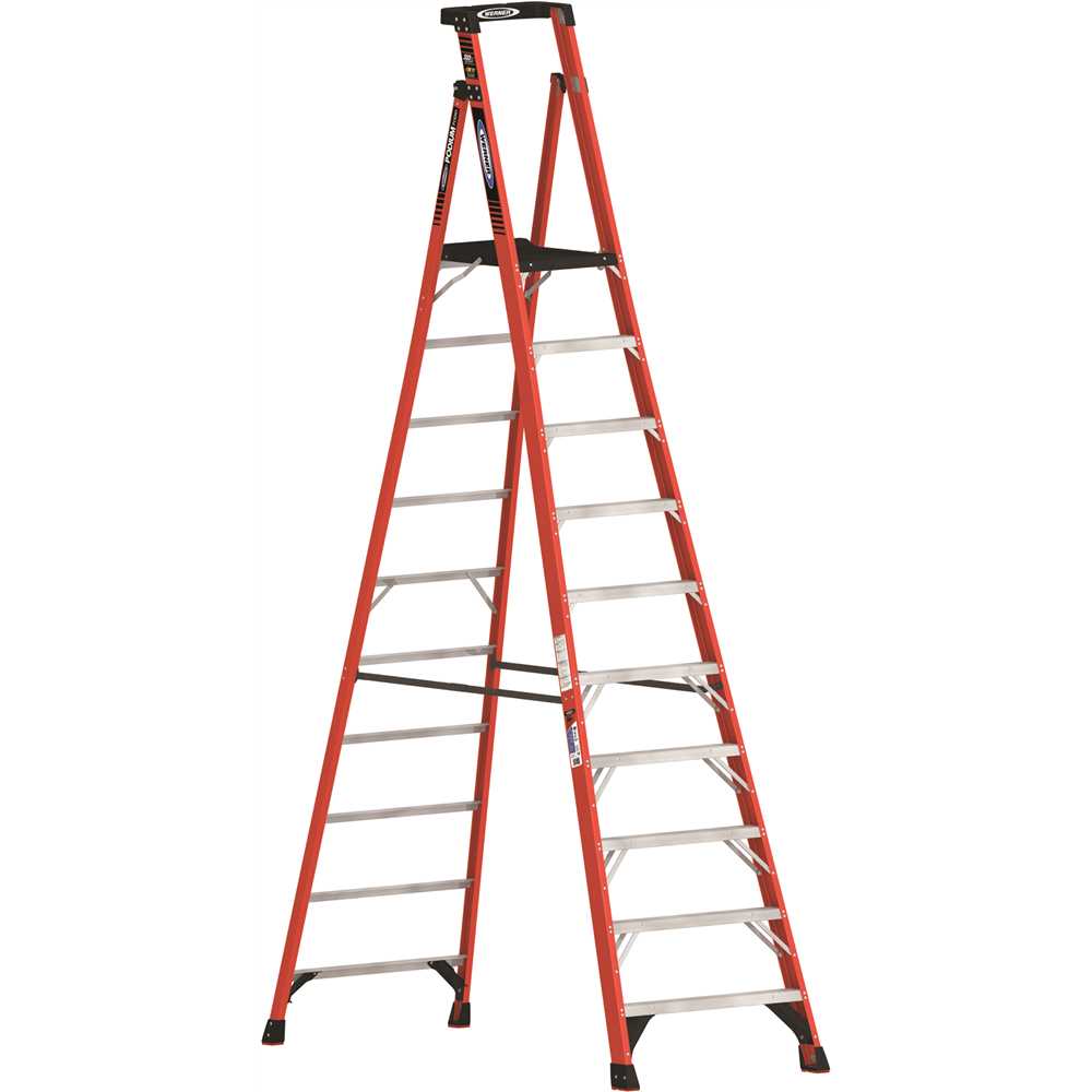 Werner PDIA10 10 ft. Fiberglass Podium Step Ladder ( 16 ft. Reach Height) with 300 lbs. Load Capacity Type IA Duty Rating