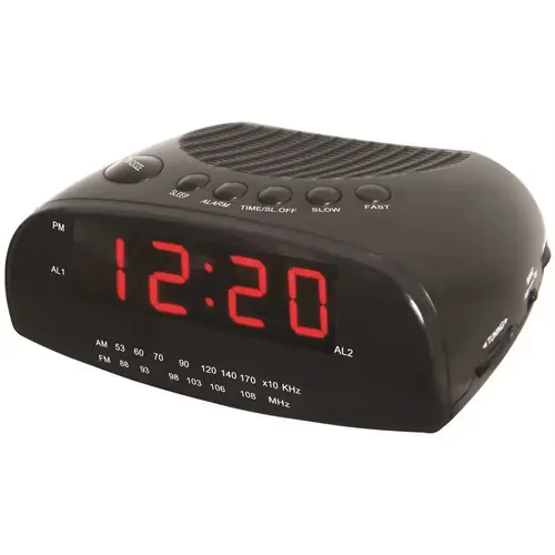 Lodging Star 320121 AM/FM Alarm Clock Radio Black