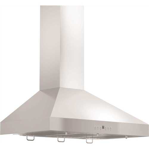 30 in. 400 CFM Convertible Vent Wall Mount Range Hood with Crown Molding in Stainless Steel