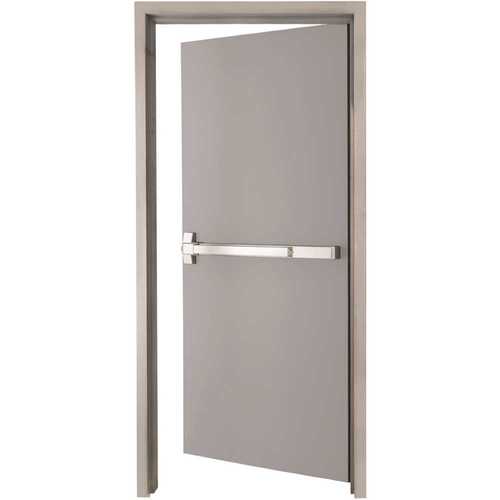 Armor Door VSDFRKD3684ER 36 in. x 84 in. Fire-Rated Gray Right-Hand Flush Steel Commercial Door with Panic Bar, Knock Down FrameandHardware