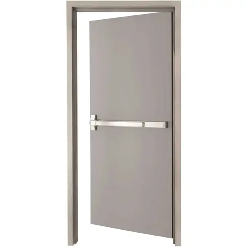 Armor Door VSDFRKD3684ER 36 in. x 84 in. Fire-Rated Gray Right-Hand Flush Steel Commercial Door with Panic Bar, Knock Down FrameandHardware Galvanneal