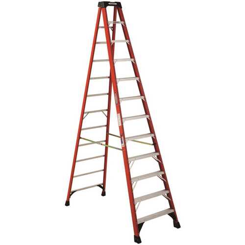 Werner NXT1A12 12 ft. Fiberglass Step Ladder (16 ft. Reach Height) with 300 lb. Load Capacity Type IA Duty Rating