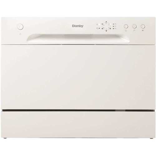 Danby Products DDW621WDB 24 in. White CounterTop Front Control Dishwasher with 6-Cycles, 6 Place Settings Capacity
