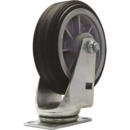 SNAP-LOC SLAC6ATS All-Terrain 6 in. Swivel Plate Caster with 375 lbs. Load Rating Metallic