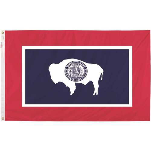 Valley Forge WY3 3 ft. x 5 ft. Nylon Wyoming State Flag