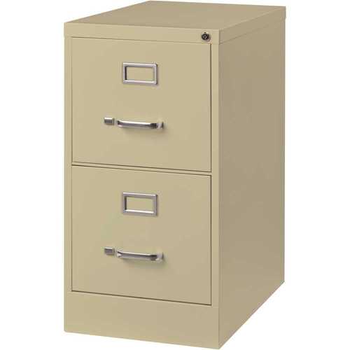 Hirsh Industries 14409 25 in. Putty Deep 2-Drawer Letter Width Vertical File Cabinet