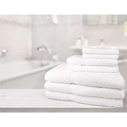 Oxford OR1630 16 in. x 30 in., 4.25 lbs. White Hand Towel with Dobby Border