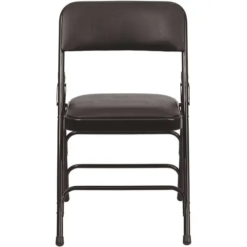 Black Vinyl/Black Frame Metal Folding Chair