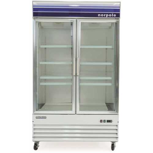 Norpole NPGF2-S 29 cu. ft. Glass Door Reach-In Commercial Merchandiser Upright Freezer in White