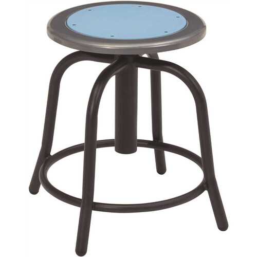 National Public Seating 6805-10 18 in. to 25 in. Height Blueberry Seat and Black Frame Adjustable Swivel Stool