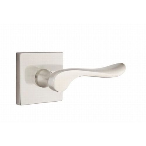 Luzern Lever Right Hand Passage with Square Rose Satin Nickel Finish