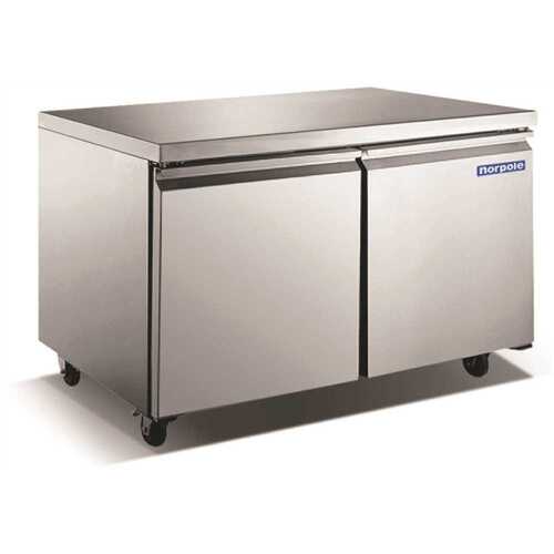 Norpole NP2R-60UC 60 in. W 15 cu. ft. Commercial Undercounter Freezerless Refrigerator in Stainless Steel