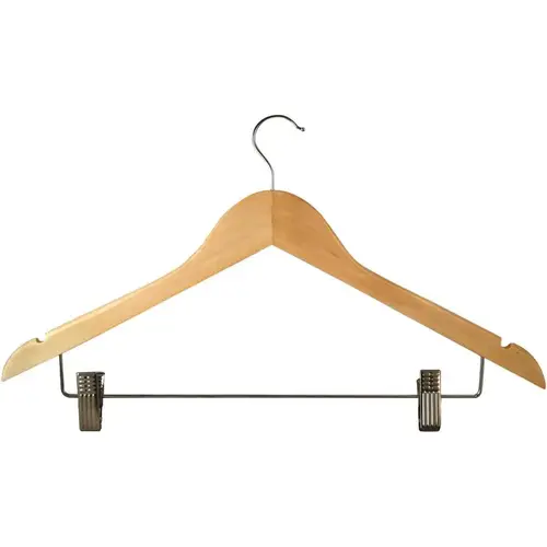 RDI-USA INC HGW-NFL-STC1 Womens Hanger Natural Flat Standard Hook in Chrome - pack of 100