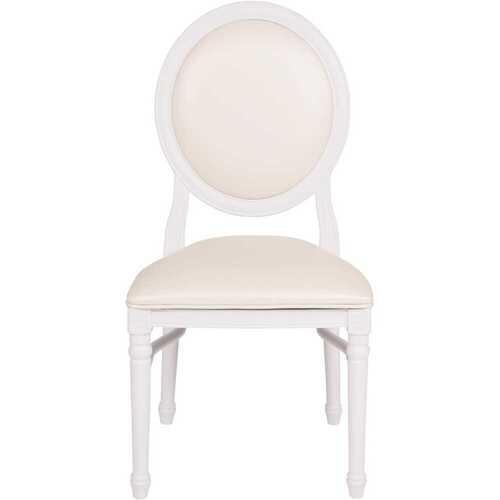 White Vinyl/White Frame Resin King Louis Chair