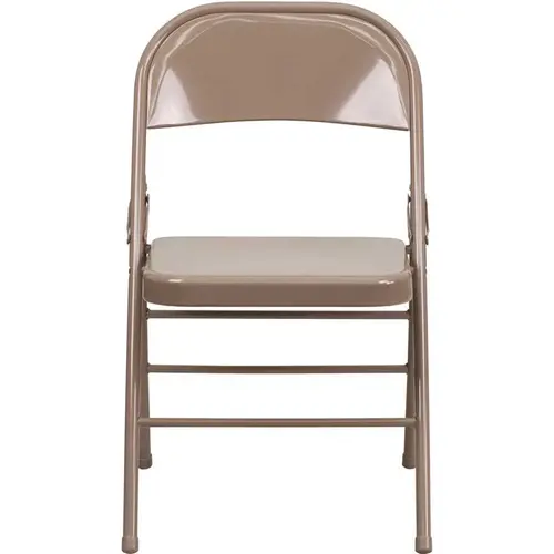 Beige Metal Folding Chair